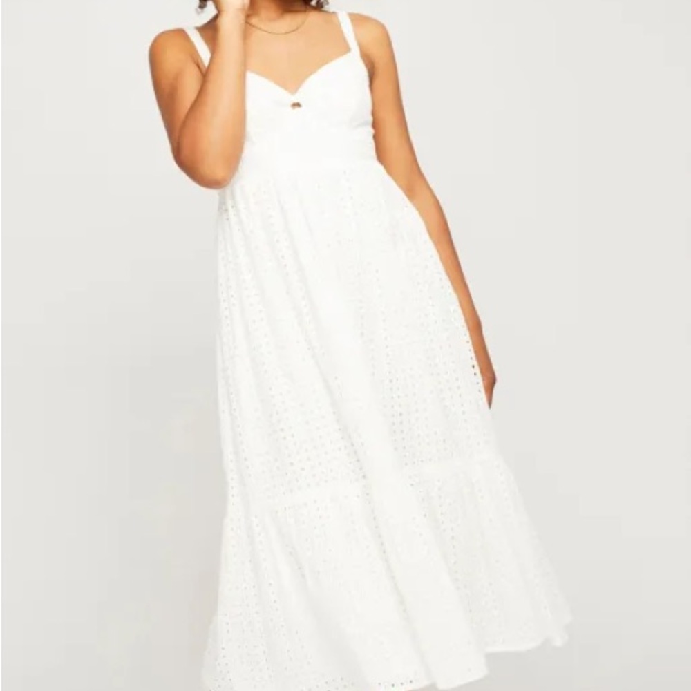 Gentle Fawn White Midi Dress